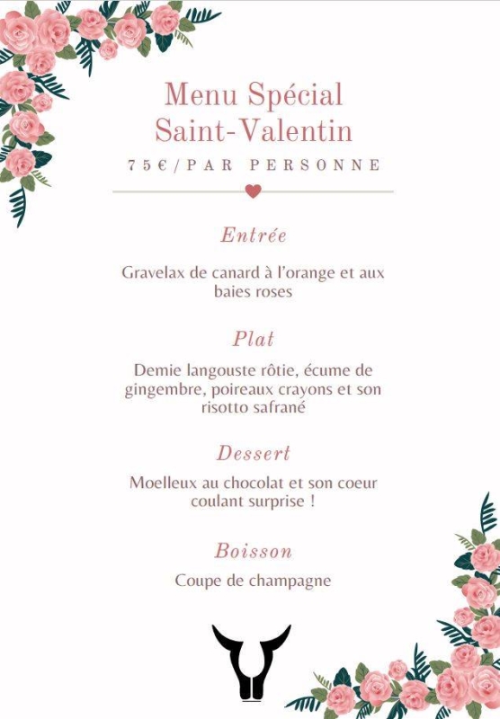 Menu Saint-Valentin - top resto Marseille